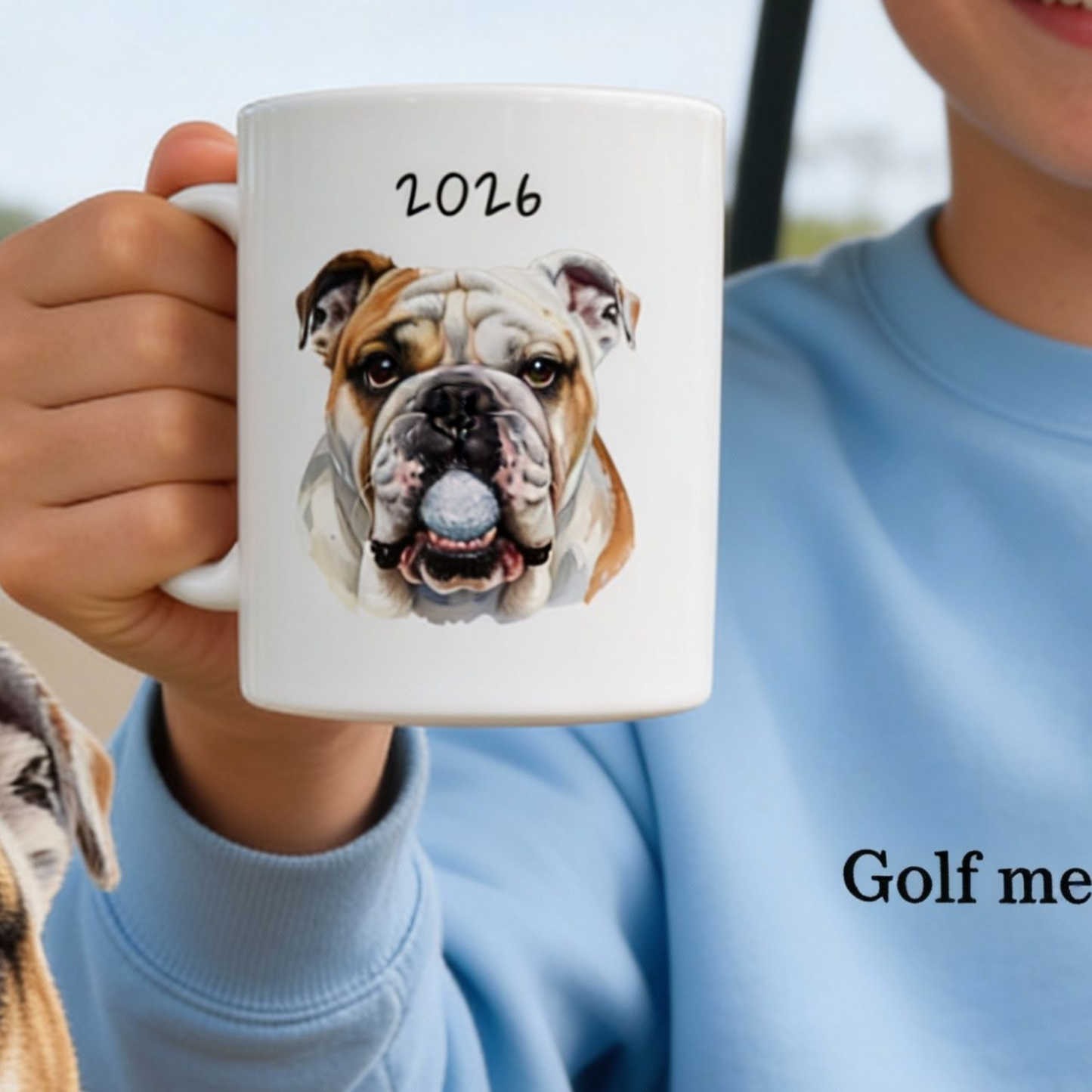 Bulldog Golf Mug Funny Dog Golfer Gift Coffee Cup Bulldog Lover