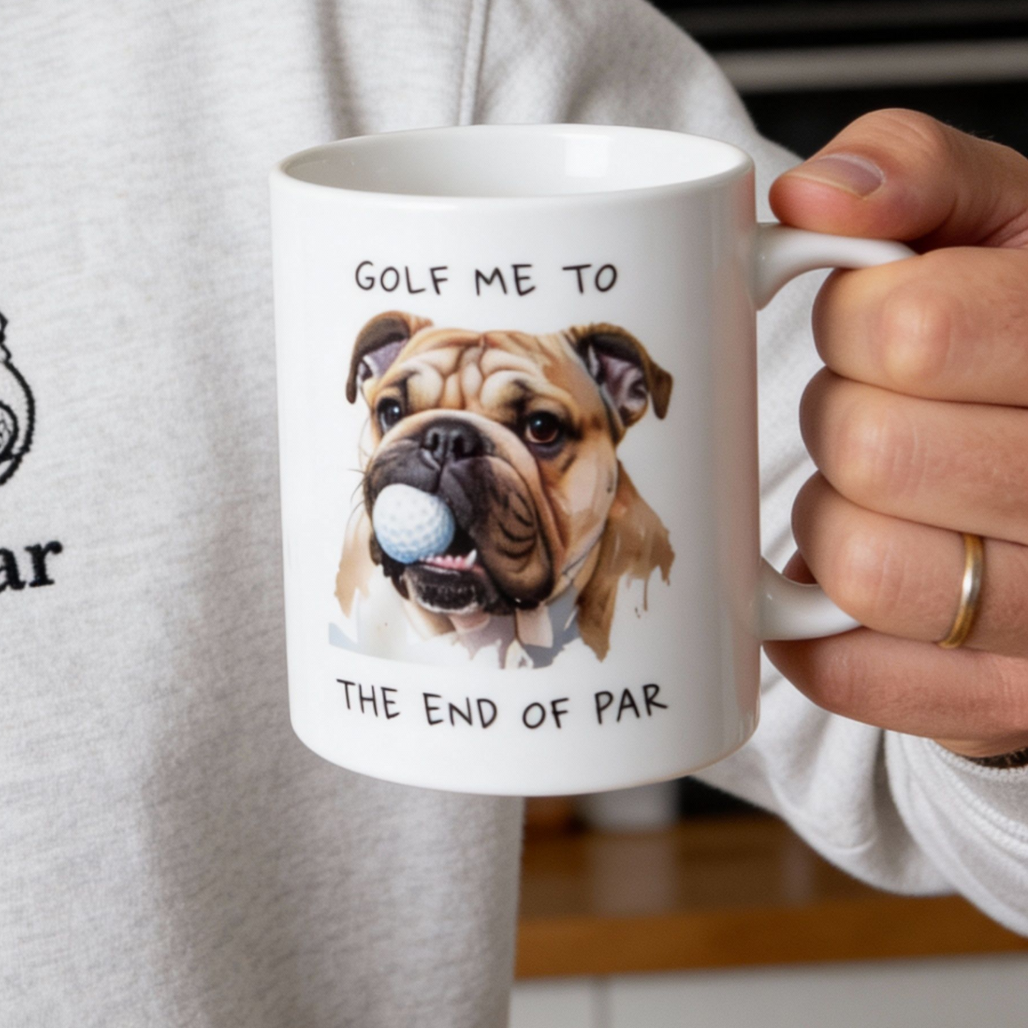 Bulldog Golf Mug Funny Dog Golfer Gift Coffee Cup Bulldog Lover