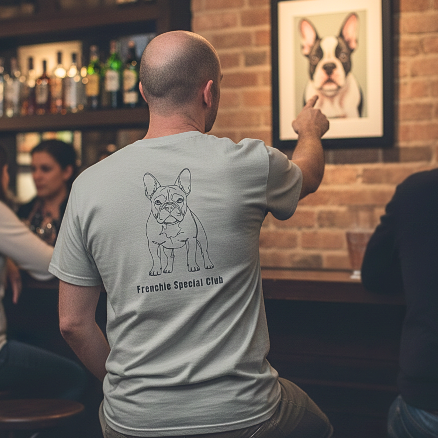 Frenchie Farting Club Shirt Funny Bulldog Dog Humor Front and Back Print Garment-Dyed Tee
