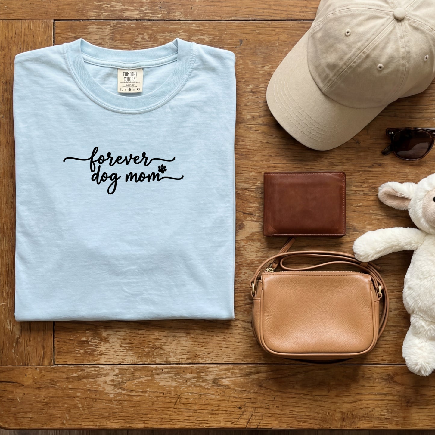 Forever Dog Mom Shirt |  Pet Lover Gift | Puppy Paw Garment-Dyed Tee