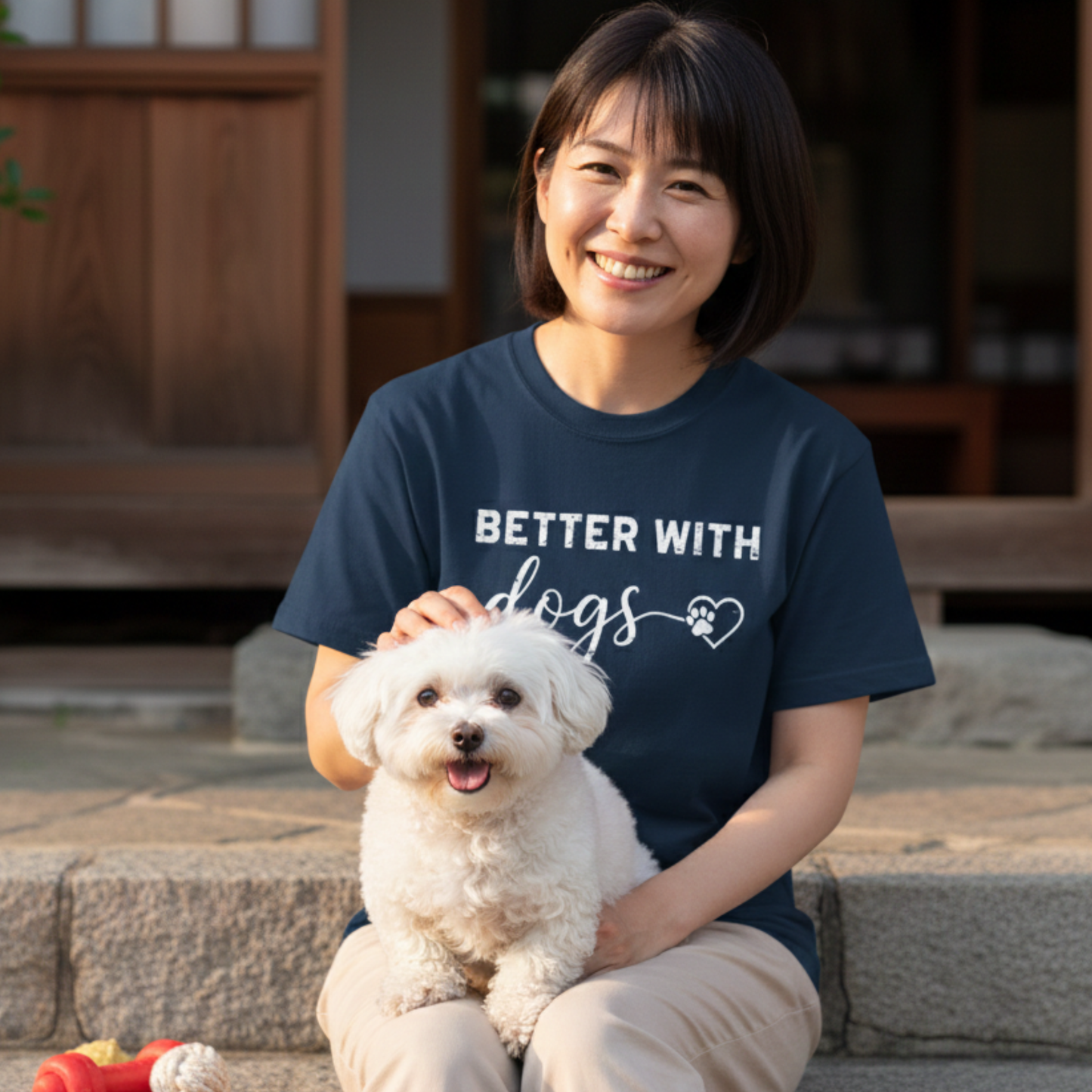 Better With Dogs Shirt Dog Lover Tee Garment-Dyed Graphic Crewneck | Gift For Women