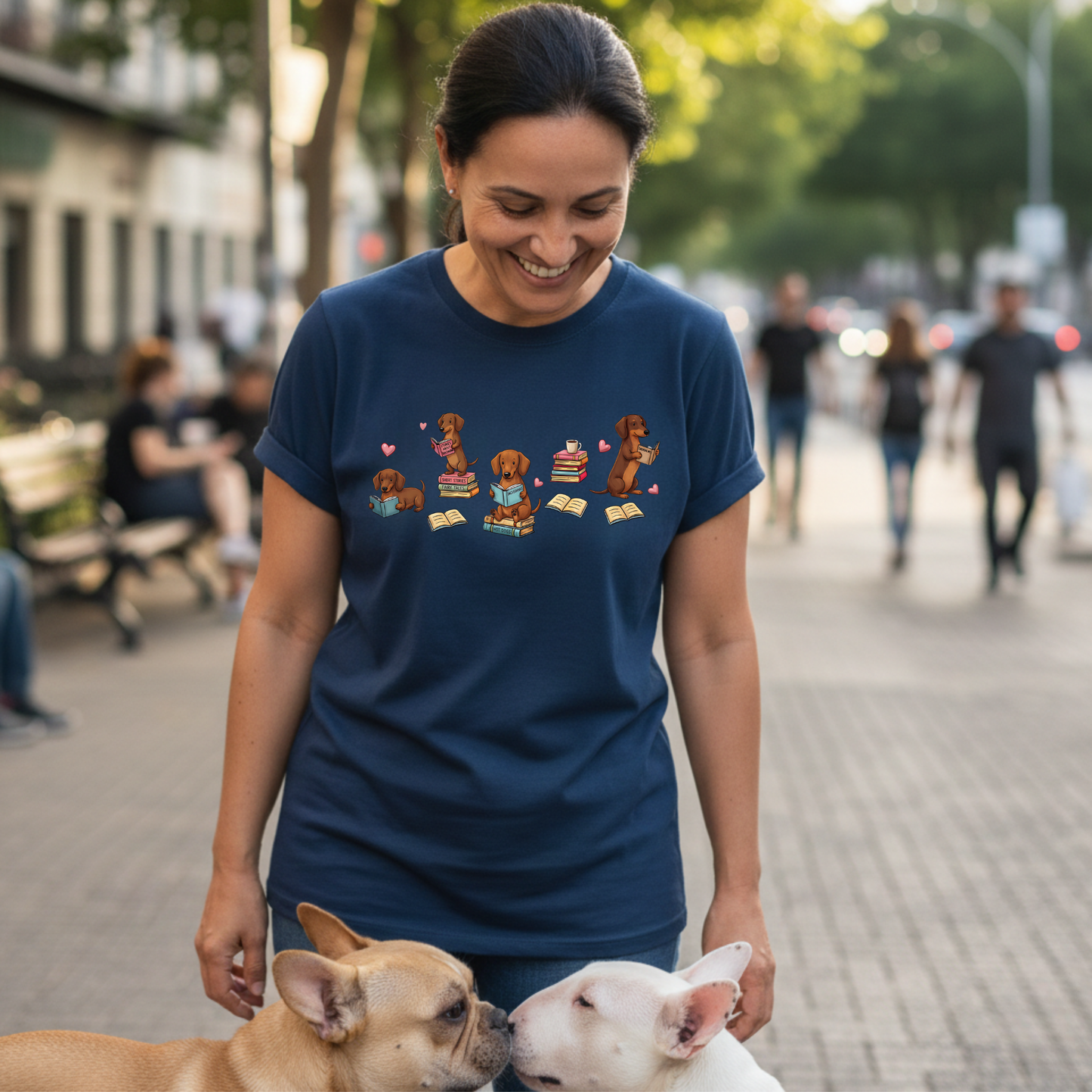 Dachshund Book Lover T-shirt | Reading Wiener Dog, Bookish Doxie Dyed Comfort Colors™ Tee
