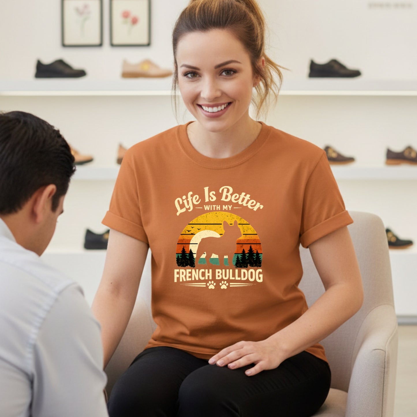 Life Is Better With My French Bulldog T-shirt | Dog Mom Pet Lover | T-Shirt