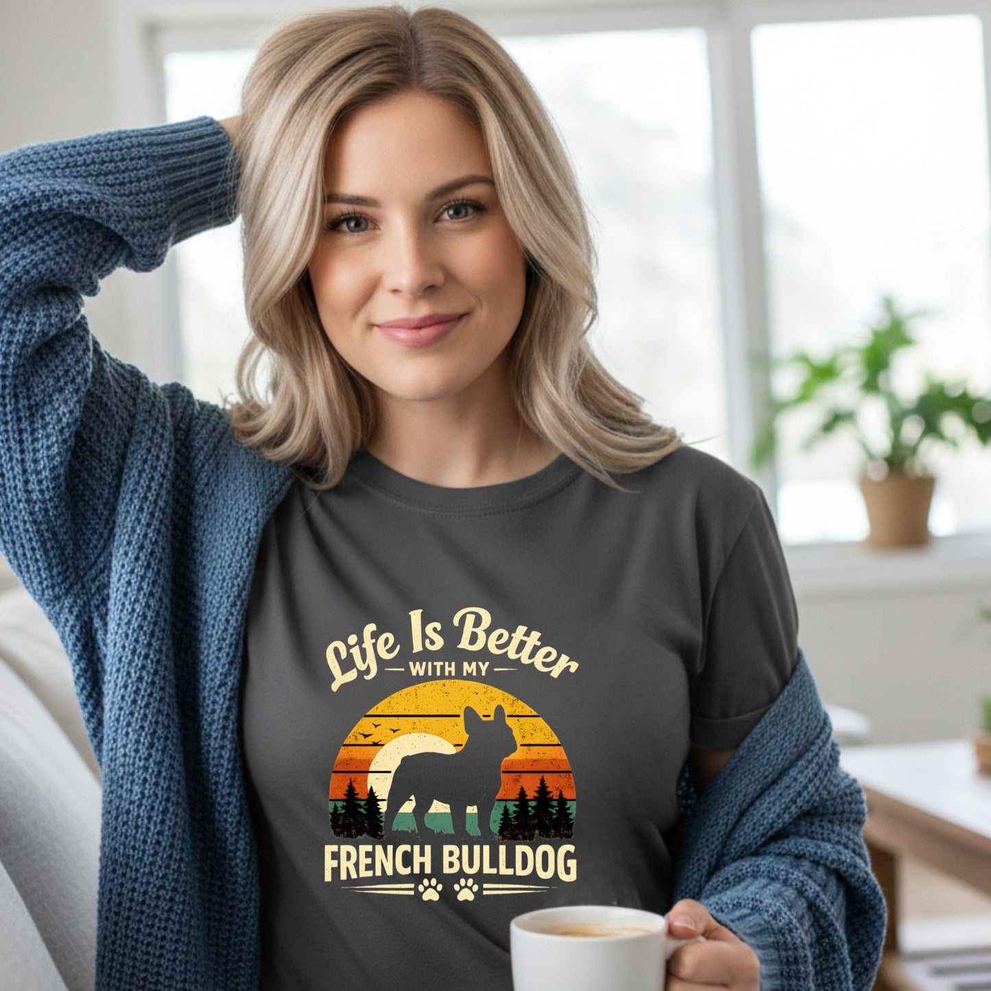 Life Is Better With My French Bulldog T-shirt | Dog Mom Pet Lover | T-Shirt