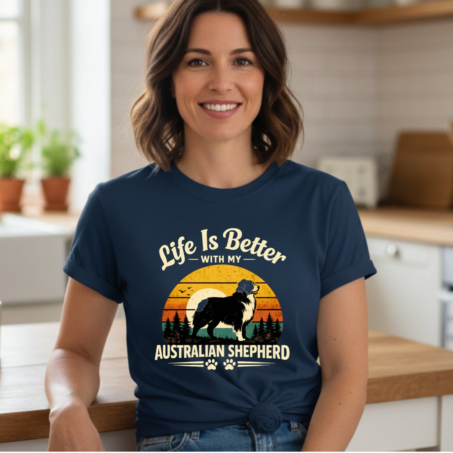 Life Is Better With My Australian Shepherd T-shirt | Dog Mom Pet Lover Comfort Colors T-Shirt