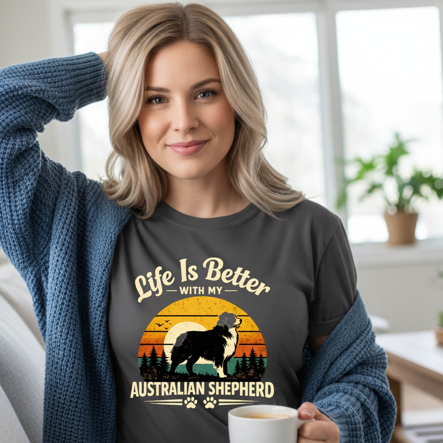 Life Is Better With My Australian Shepherd T-shirt | Dog Mom Pet Lover Comfort Colors T-Shirt