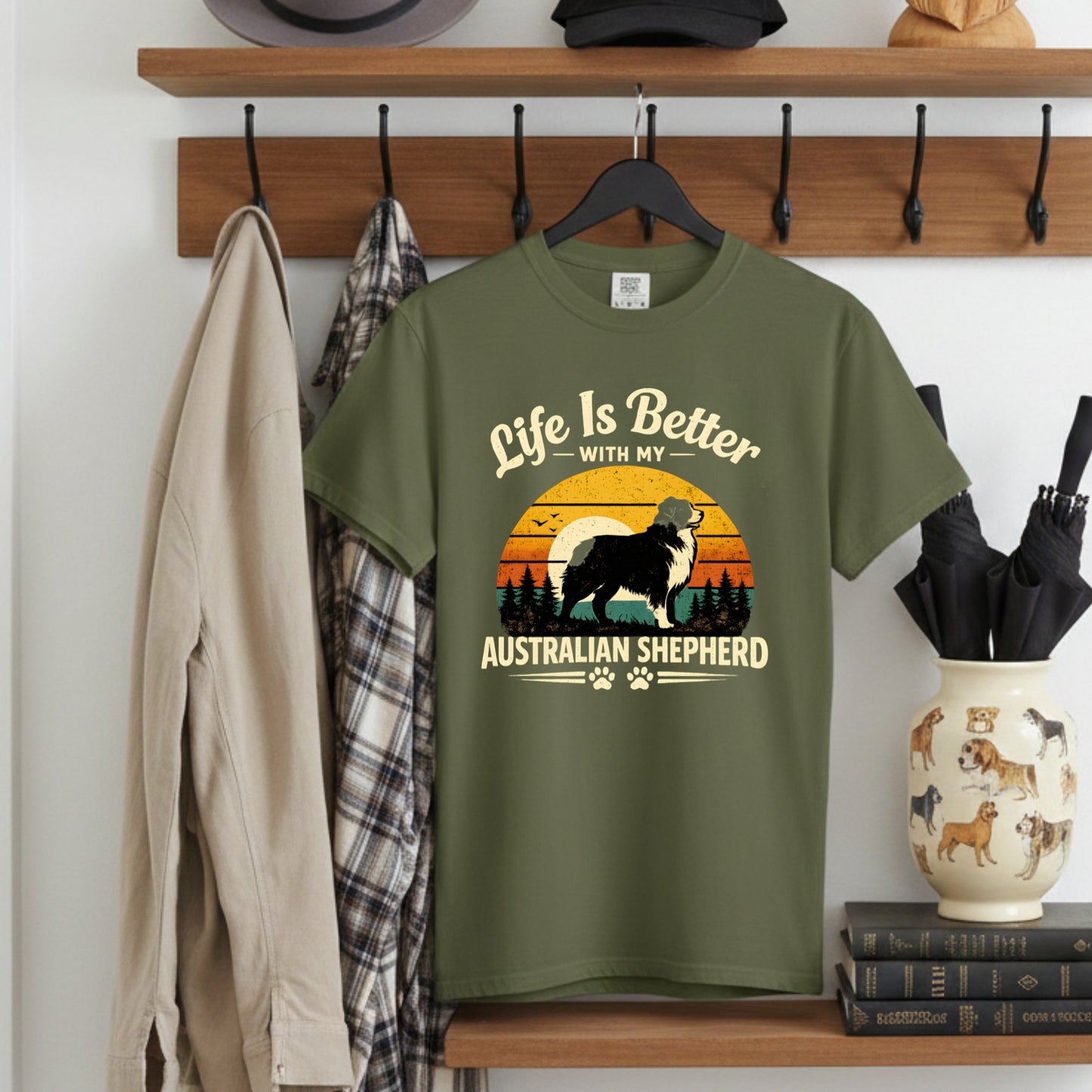 Life Is Better With My Australian Shepherd T-shirt | Dog Mom Pet Lover Comfort Colors T-Shirt