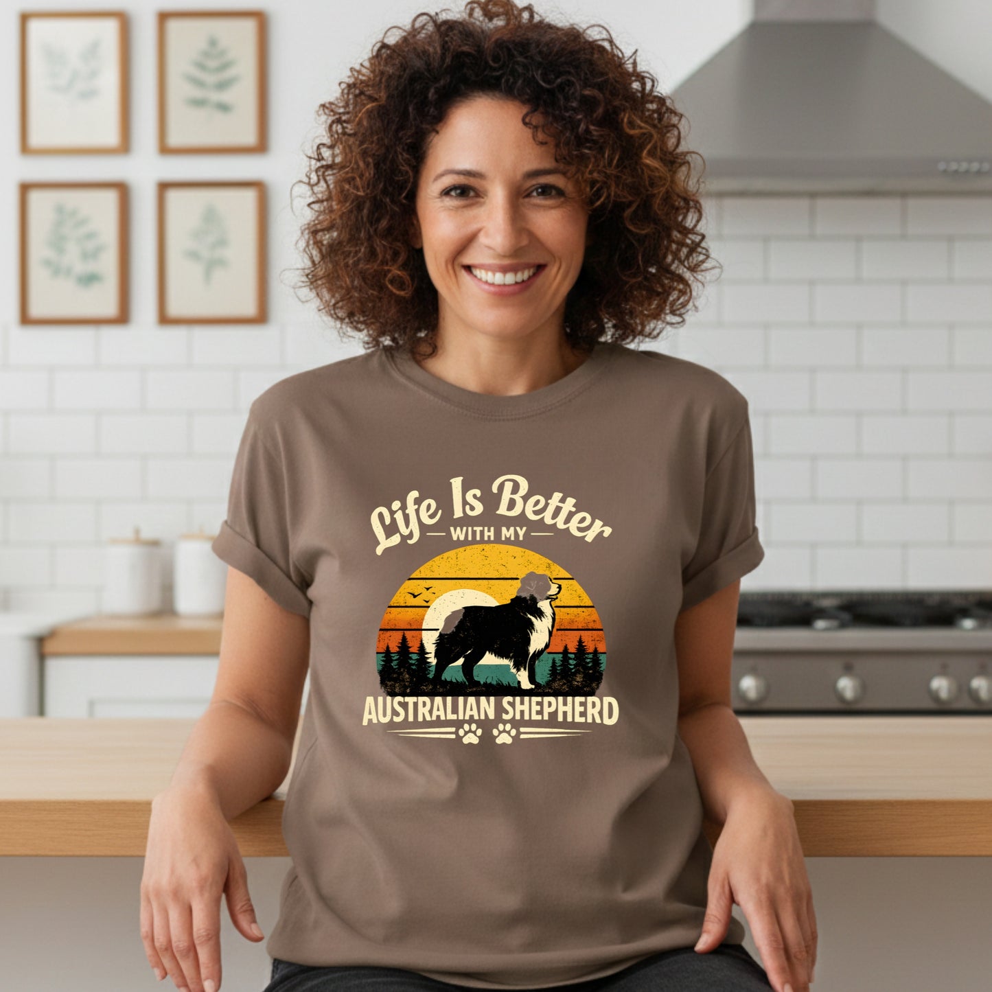 Life Is Better With My Australian Shepherd T-shirt | Dog Mom Pet Lover Comfort Colors T-Shirt