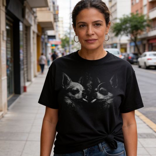 Smoking Chihuahuas Vintage Y2K Grunge Dog Graphic Tee | Comfort Colors Dyed T-shirt