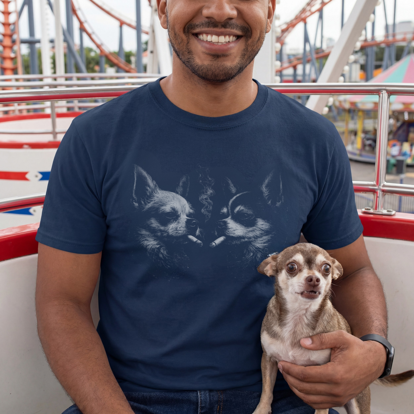 Smoking Chihuahuas Vintage Y2K Grunge Dog Graphic Tee | Comfort Colors Dyed T-shirt