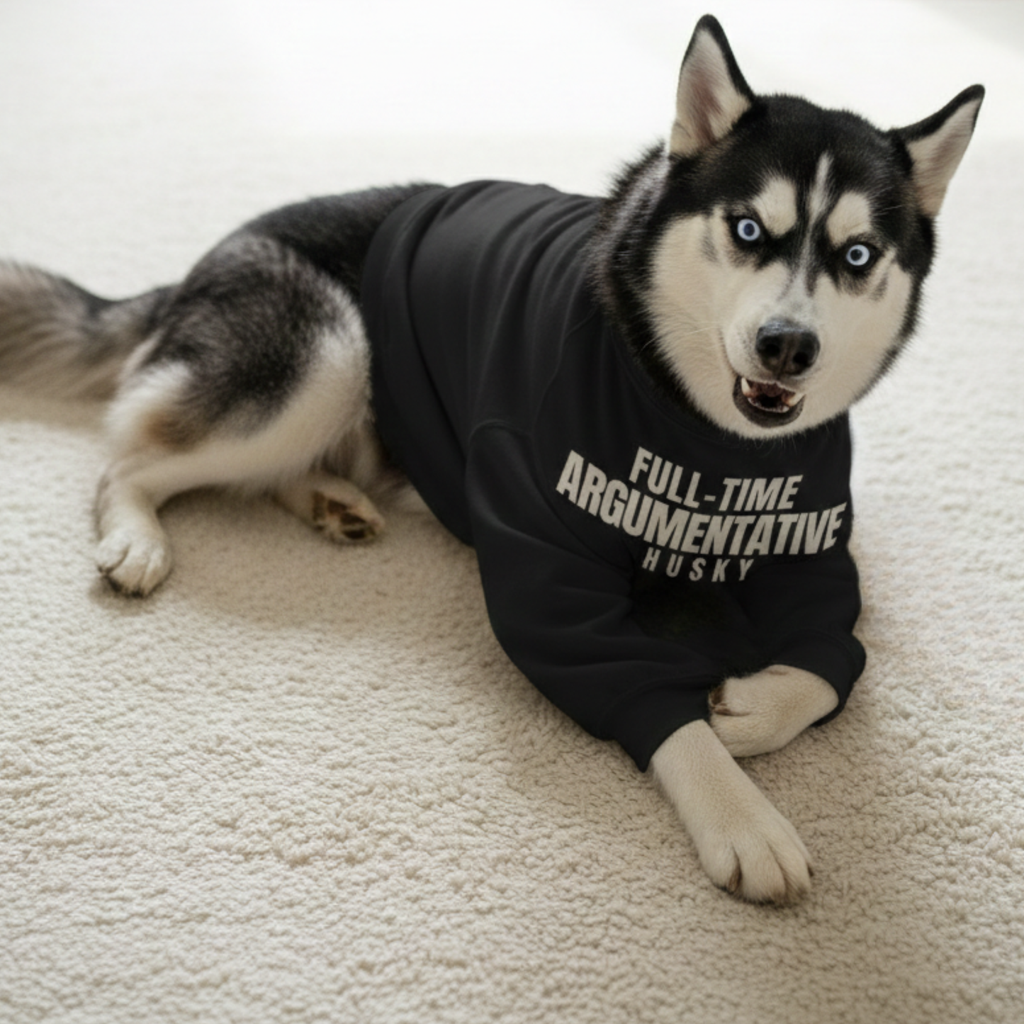 Full-Time Argumentative Siberian Husky Sweatshirt | Funny Husky Owner Gift | Sarcastic Dog Lover Crewneck
