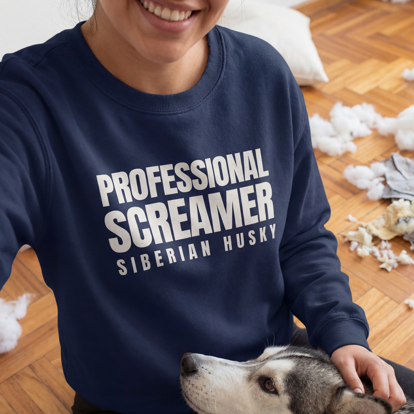 Funny Husky Sweatshirt - Professional Screamer Siberian Husky Crewneck - Husky Owner Gift