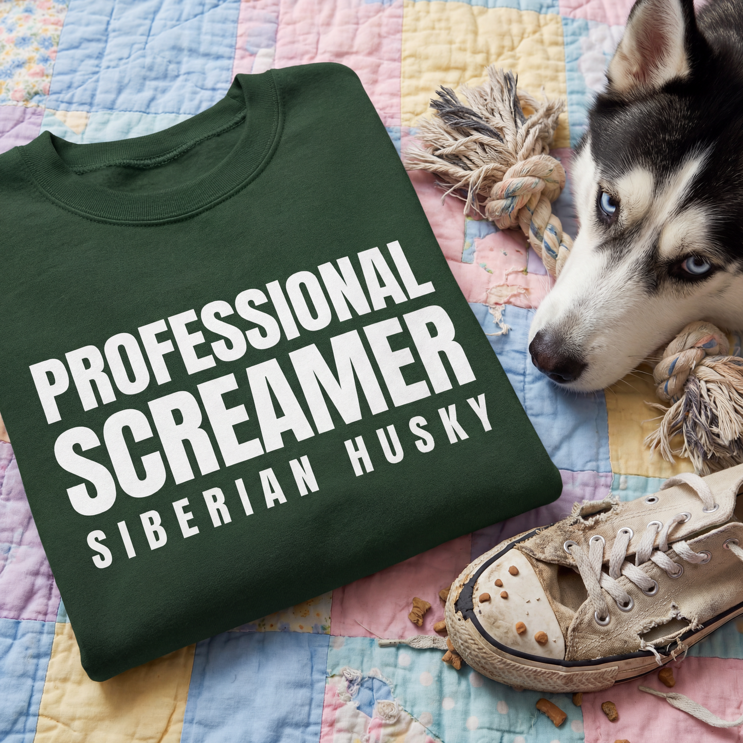 Funny Husky Sweatshirt - Professional Screamer Siberian Husky Crewneck - Husky Owner Gift