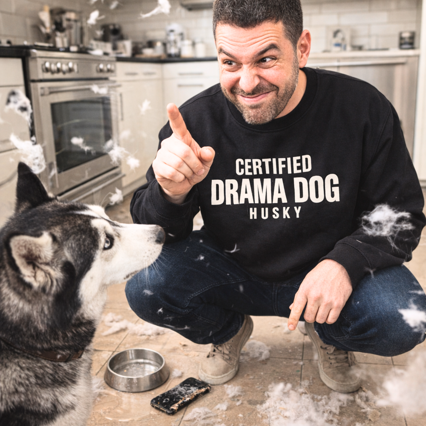 Funny Husky Certified Drama Dog, Siberian Husky Owner Gift, Cozy Sarcastic Pet Lover Sweatshirt