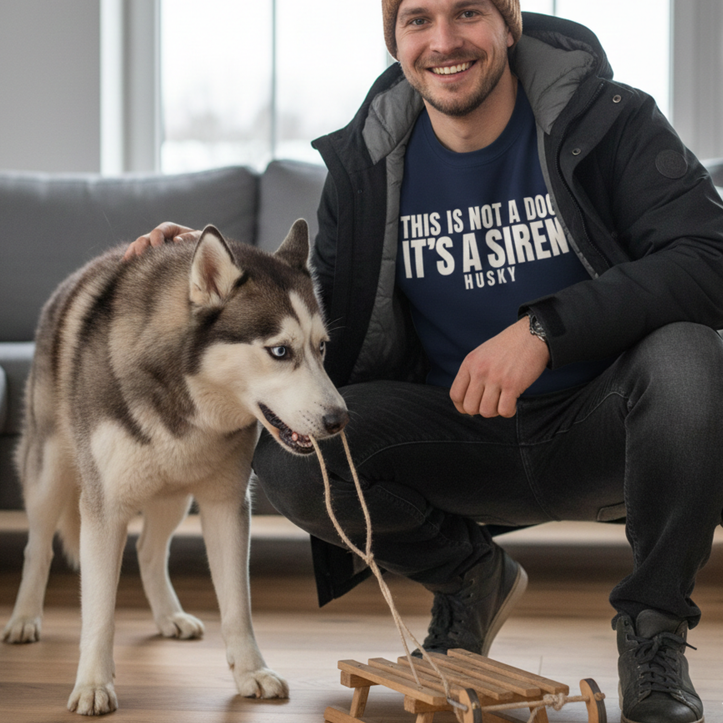 This Is Not A Dog It's A Siren Husky Sweatshirt | Funny Sarcastic Pet Lover Crewneck