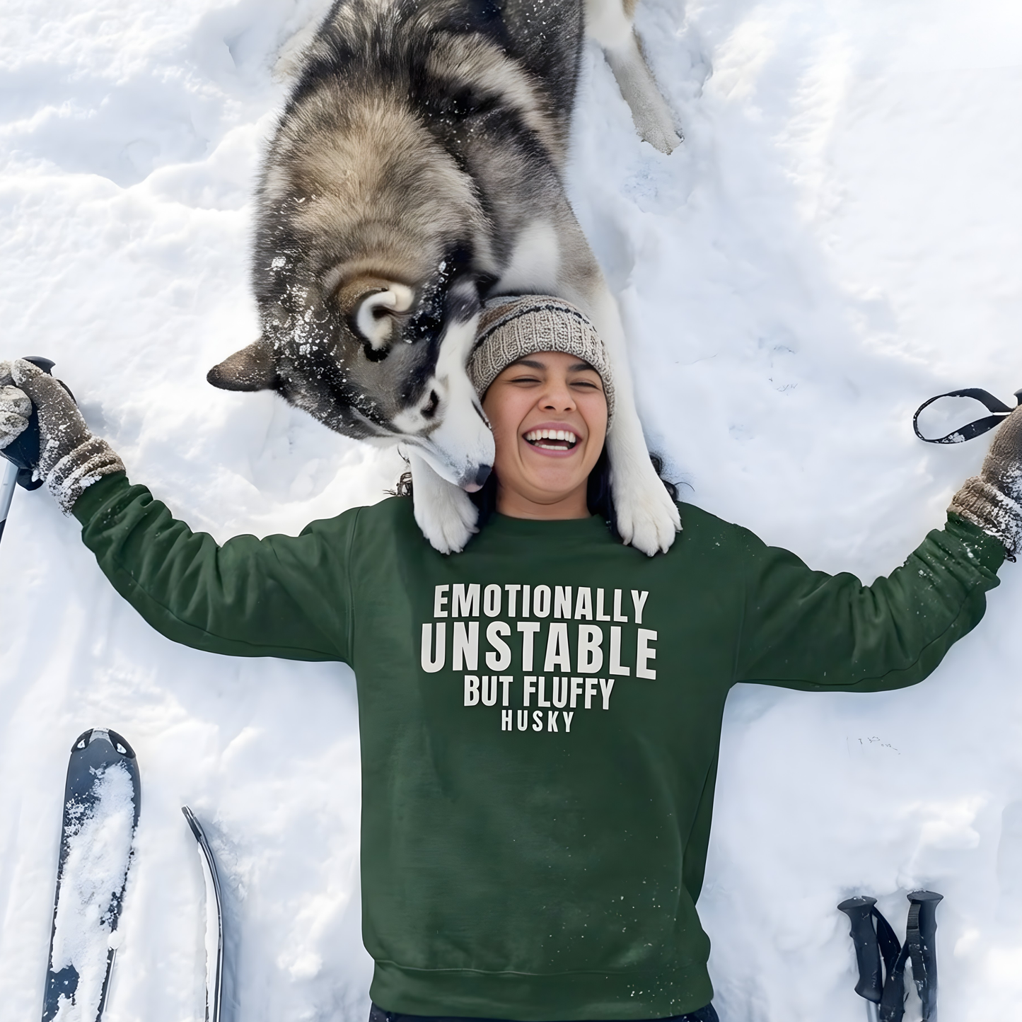 Emotionally Unstable But Fluffy Husky Sweatshirt | Funny Sarcastic Dog Lover Gift