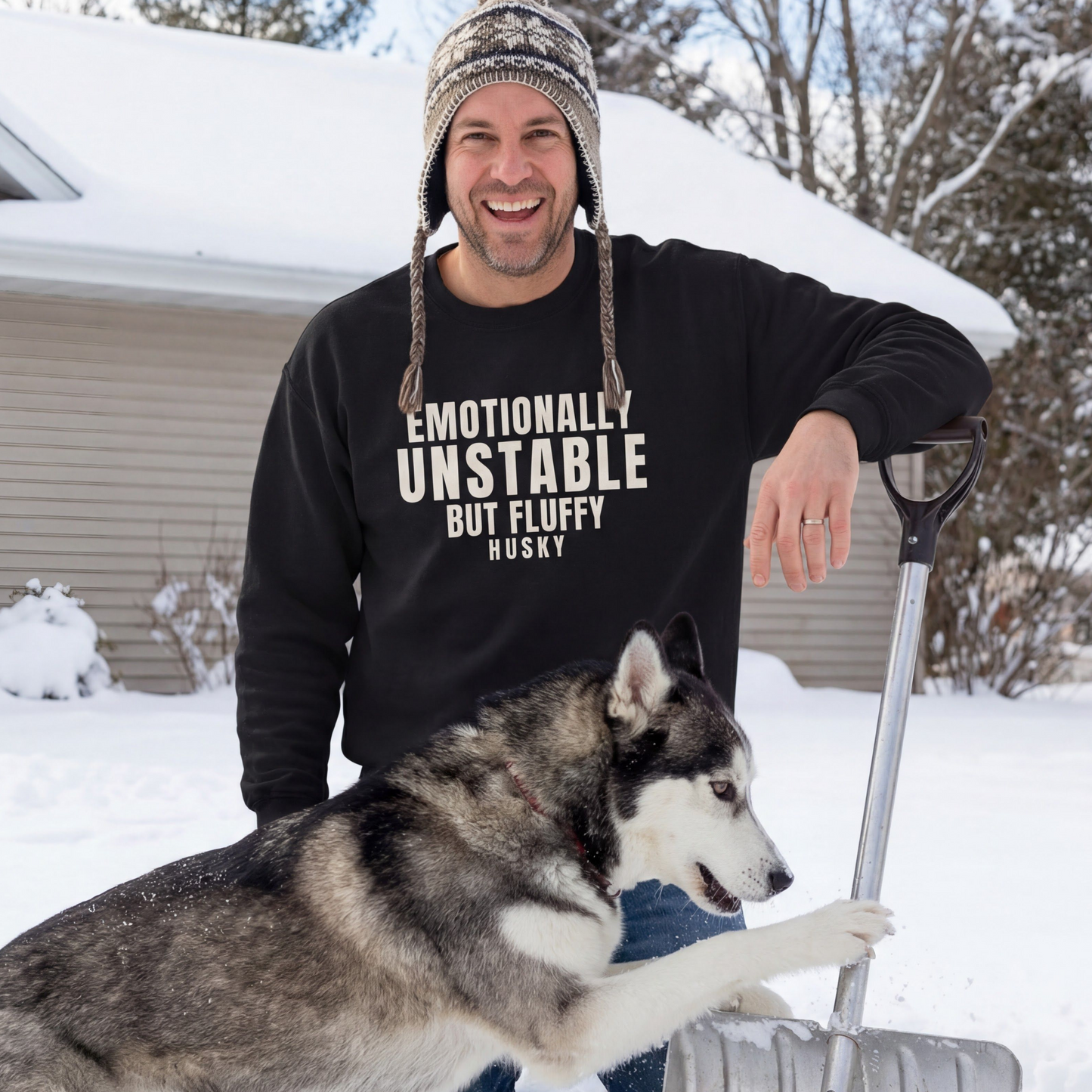 Emotionally Unstable But Fluffy Husky Sweatshirt | Funny Sarcastic Dog Lover Gift