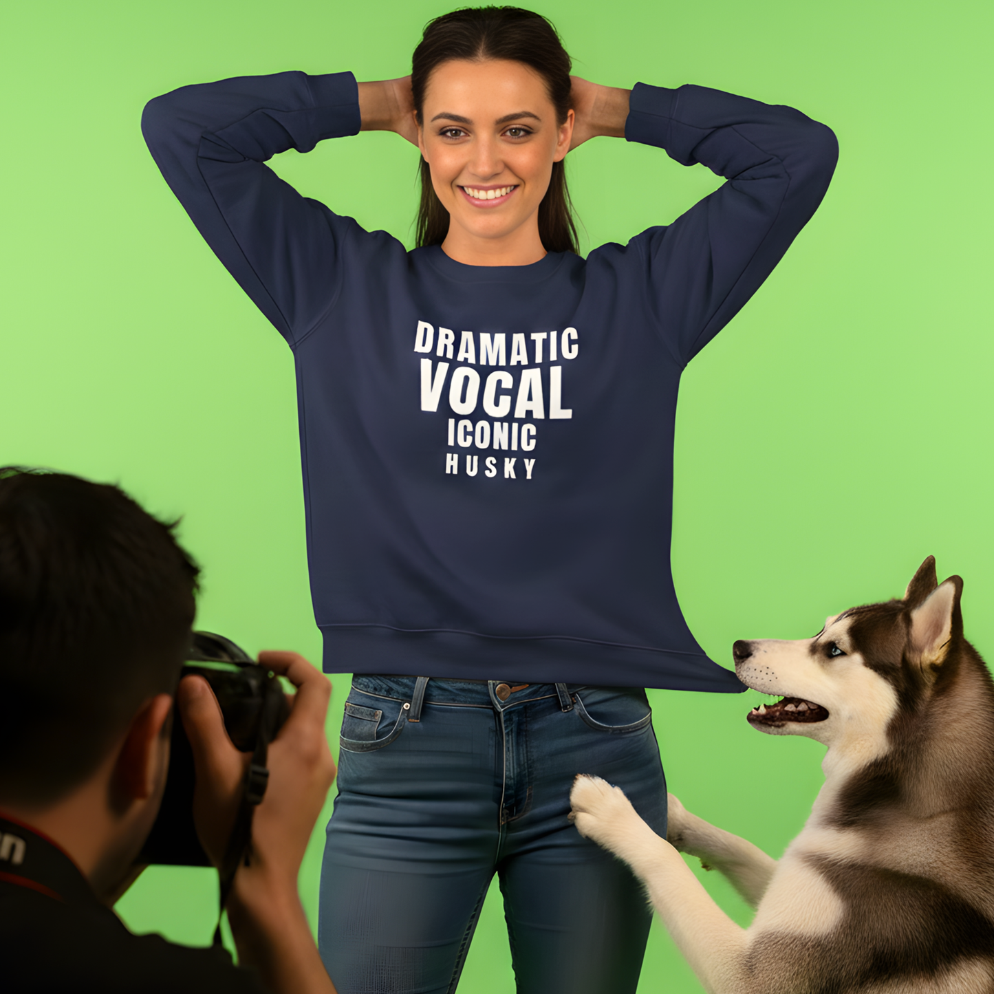 Dramatic Vocal Iconic Husky  Sweatshirt | Funny Sarcastic Dog Lover Gift