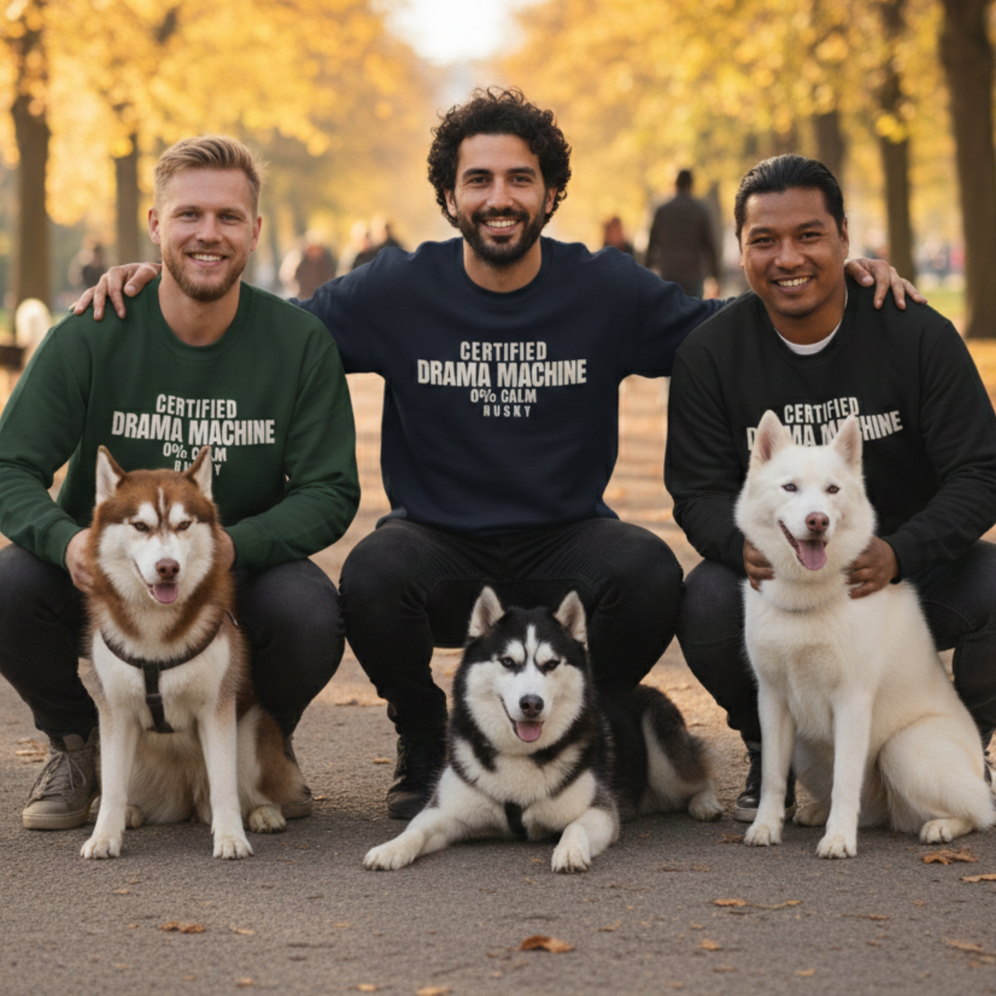Certified Drama Machine Husky Sweatshirt | Funny Sarcastic Dog Quote Crewneck Gift