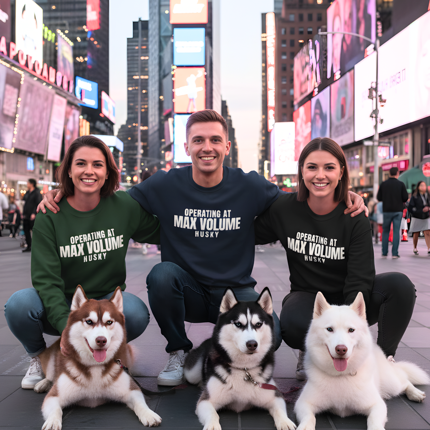 Operating At Max Volume Husky Sweatshirt | Funny Sarcastic Dog Quote Crewneck Gift