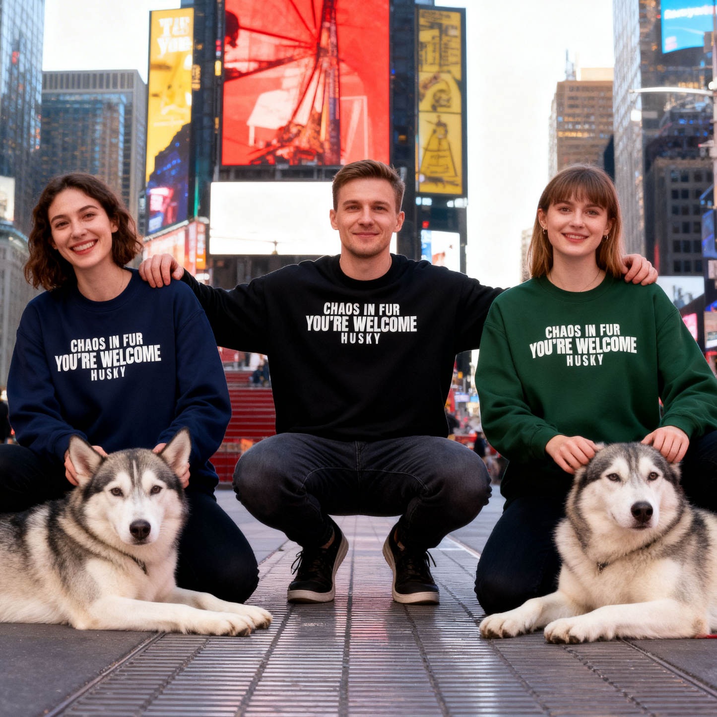 Chaos In Fur You Are Welcome Husky Sweatshirt | Funny Sarcastic Dog Quote Crewneck Gift
