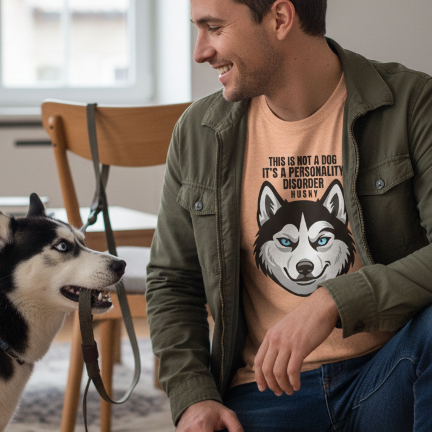 Funny Husky Shirt, This Is Not A Dog It Is A Personality Disorder, Husky Owner Gift, Siberian Husky Lover Cotton Tee, Dog Mom Dad Shirt