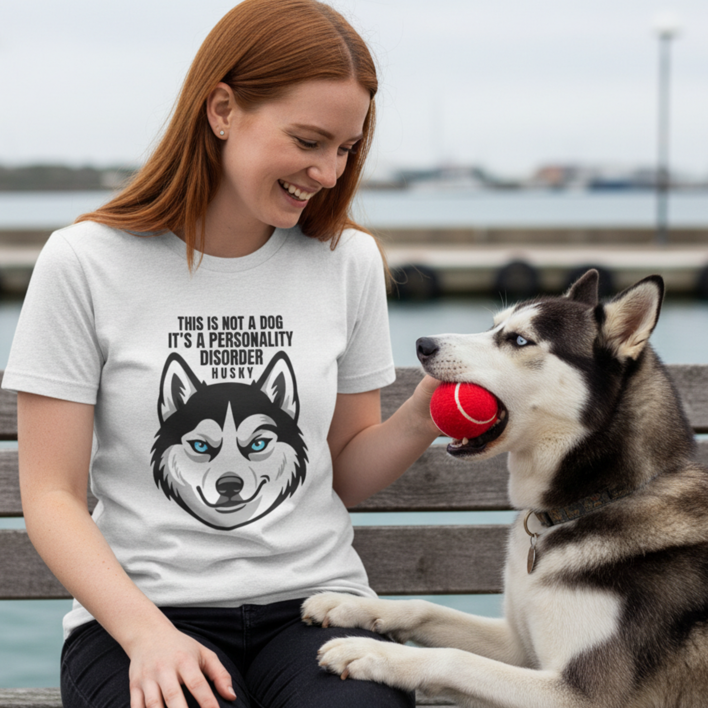 Funny Husky Shirt, This Is Not A Dog It Is A Personality Disorder, Husky Owner Gift, Siberian Husky Lover Cotton Tee, Dog Mom Dad Shirt