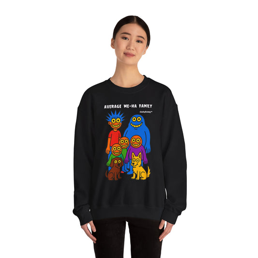 Colorful Cartoon Average We-Ha Family Sweatshirt - Perfect for Family Gatherings, Game Nights, or Cozy Lounging, Unique Gift for Family