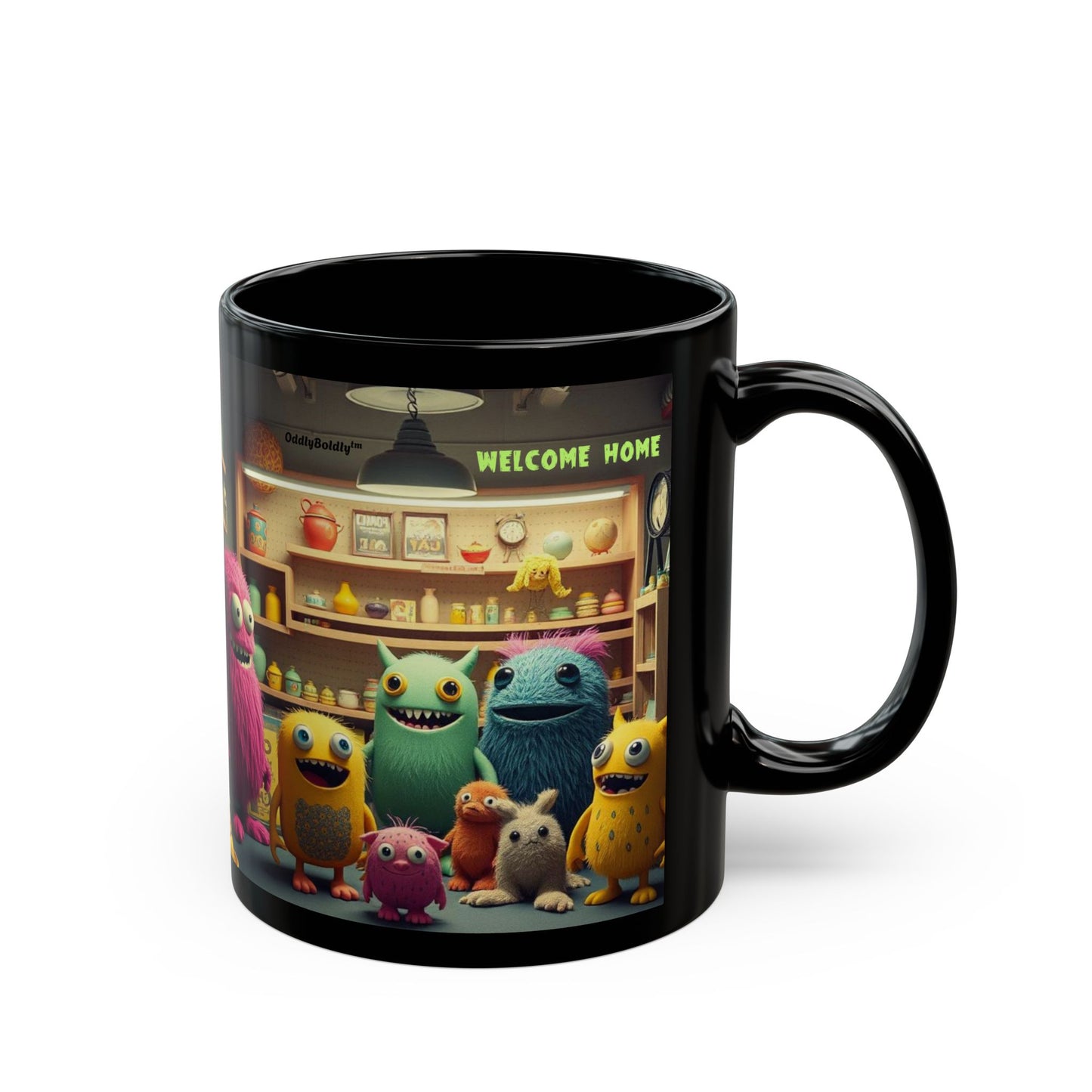 Whimsical Monster "Welcome Home" Mug, Cute Coffee Cup, Fun Gift Idea, Home Decor, Unique Personality, Kid-Friendly Drinkware