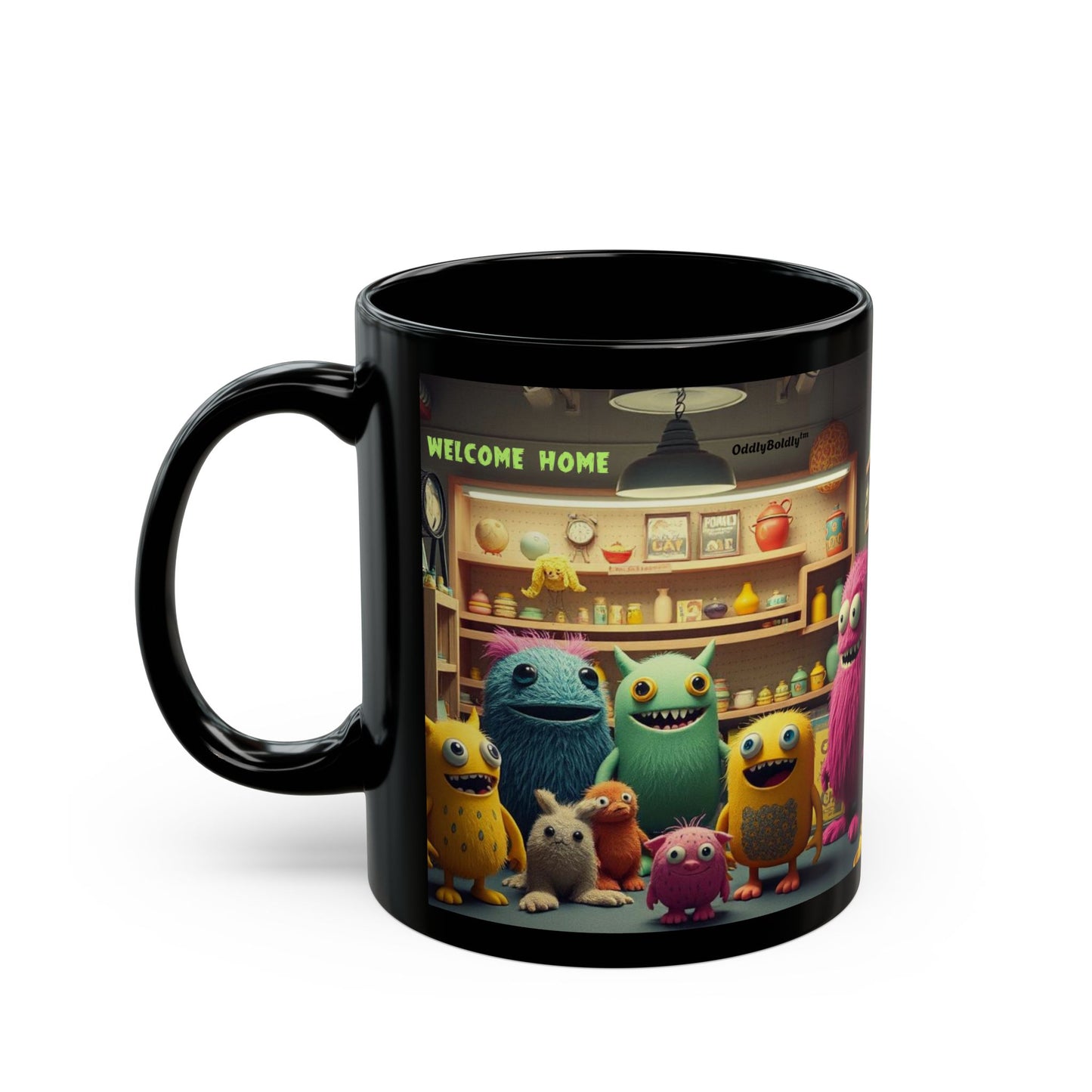 Whimsical Monster "Welcome Home" Mug, Cute Coffee Cup, Fun Gift Idea, Home Decor, Unique Personality, Kid-Friendly Drinkware