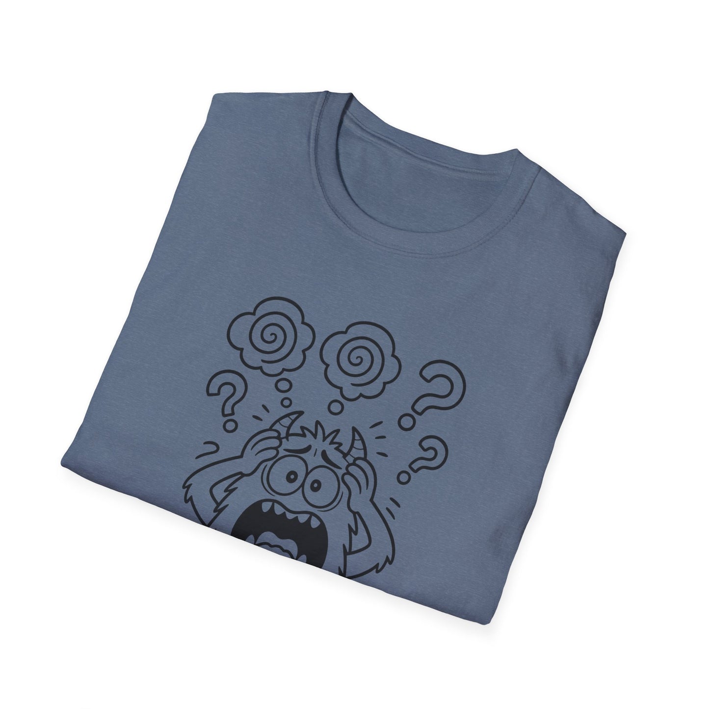 Overthinking Since Birth Tee  Funny Anxiety Monster Shirt  Adult Coloring Style