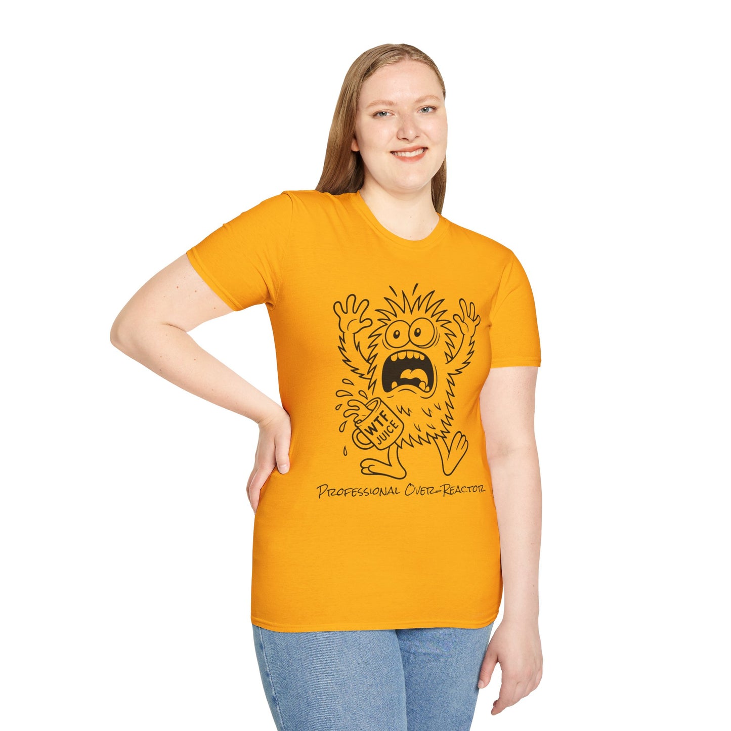 Professional Over-Reactor Shirt  Cartoon Monster Graphic WTF Energy Tee