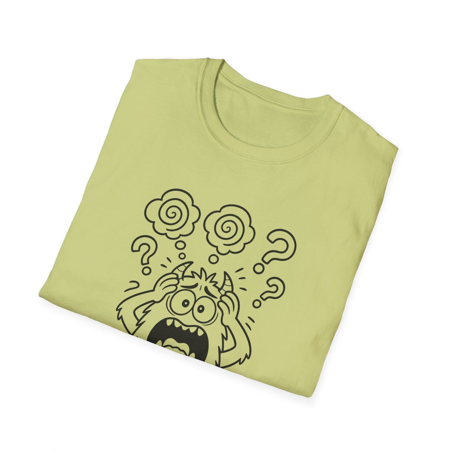 Overthinking Since Birth Tee  Funny Anxiety Monster Shirt  Adult Coloring Style