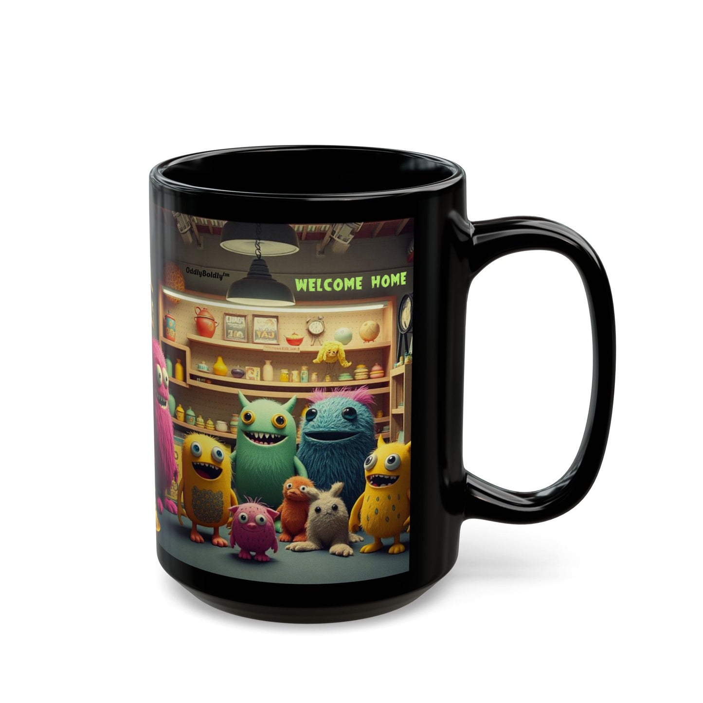 Whimsical Monster "Welcome Home" Mug, Cute Coffee Cup, Fun Gift Idea, Home Decor, Unique Personality, Kid-Friendly Drinkware