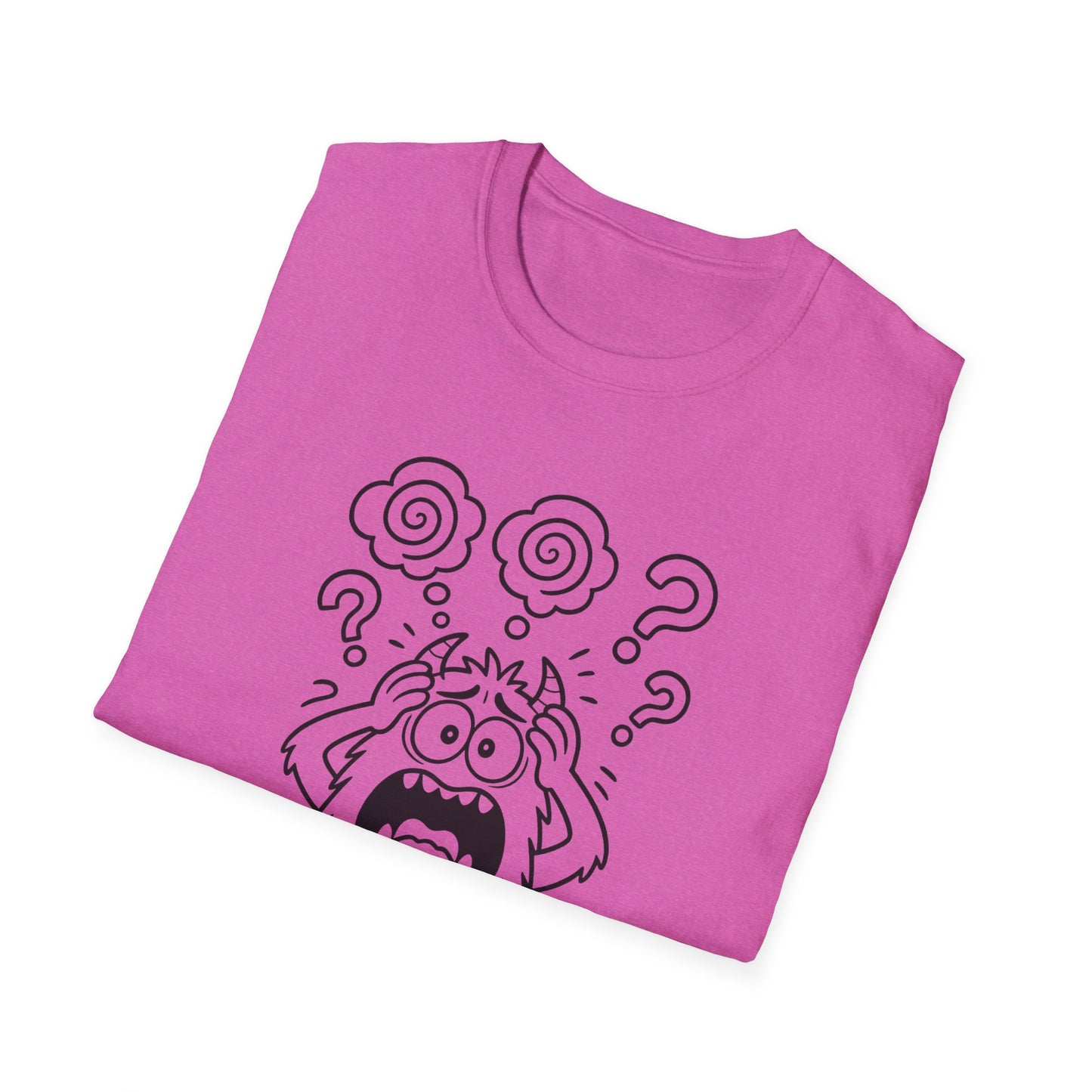 Overthinking Since Birth Tee  Funny Anxiety Monster Shirt  Adult Coloring Style