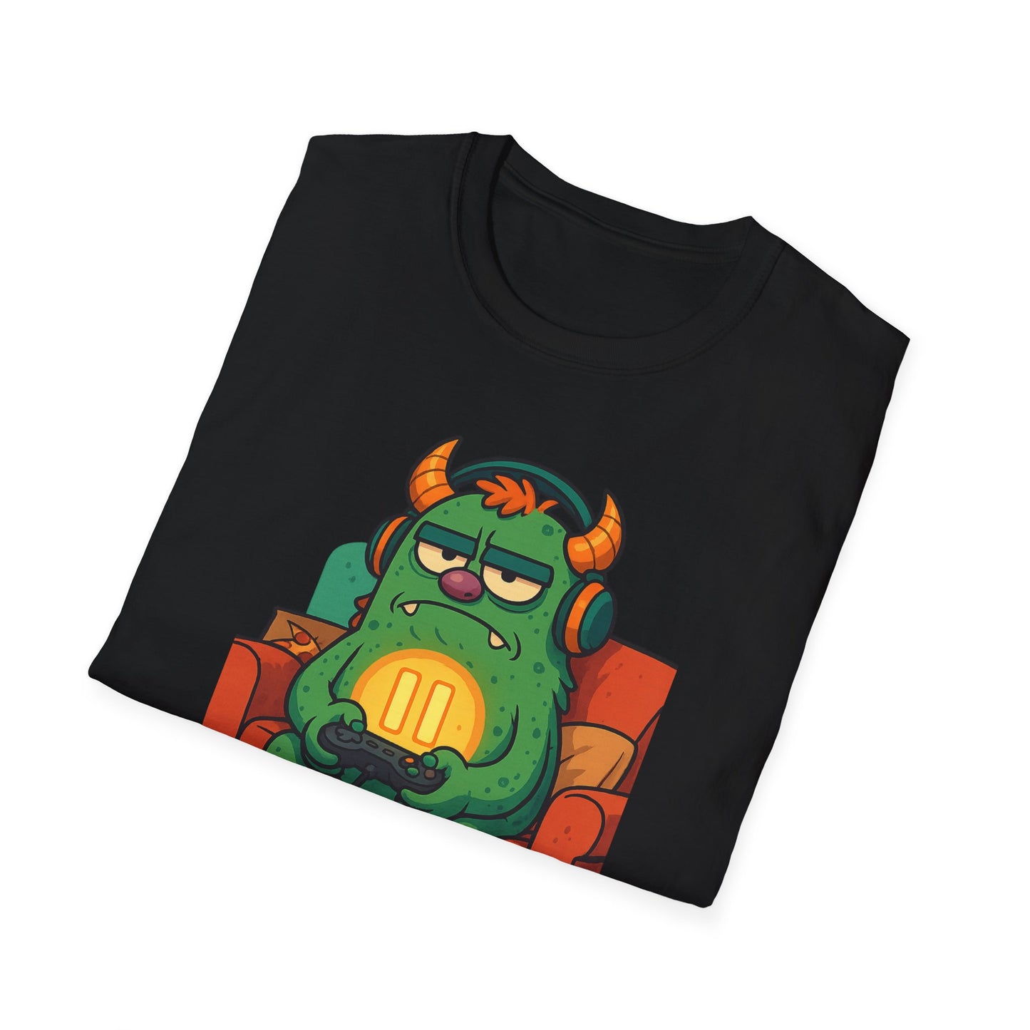 Paused My Game Monster Tee Funny Gamer Shirt Oddly Boldly Graphic Character Design