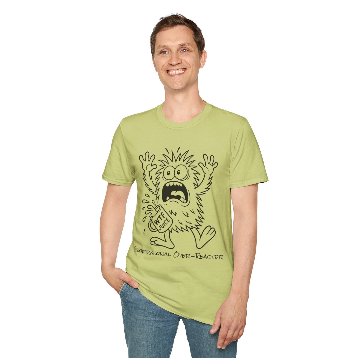 Professional Over-Reactor Shirt  Cartoon Monster Graphic WTF Energy Tee