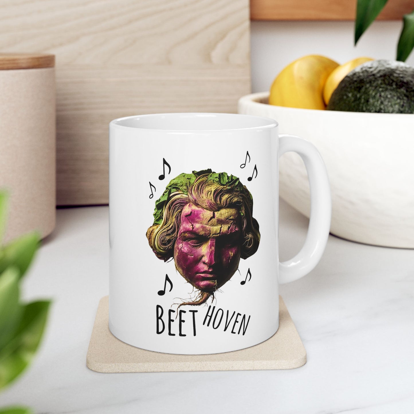 BEETHoven Mug Beetroot Composer Art Music Pun Ceramic Coffee Cup Gift | 11oz, 15oz