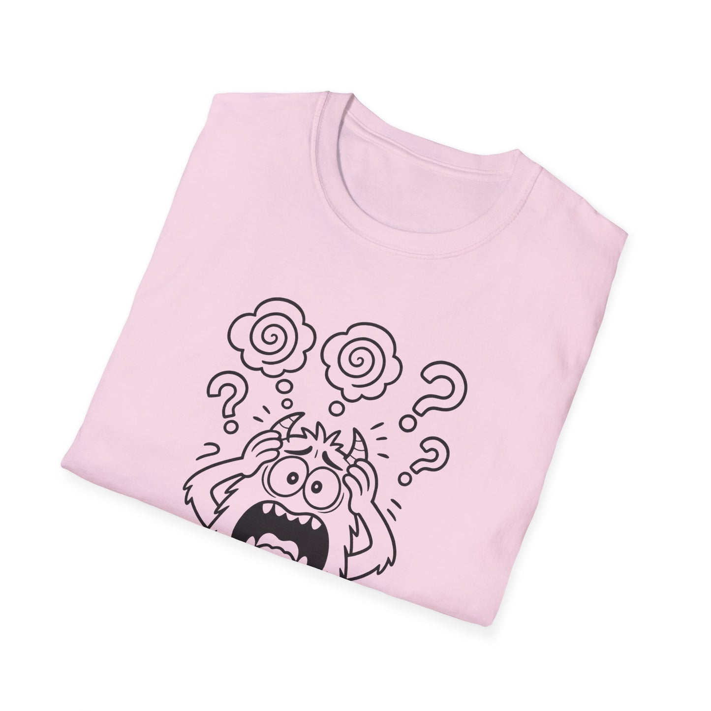 Overthinking Since Birth Tee  Funny Anxiety Monster Shirt  Adult Coloring Style