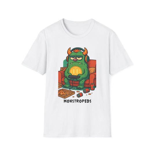 Paused My Game Monster Tee Funny Gamer Shirt Oddly Boldly Graphic Character Design