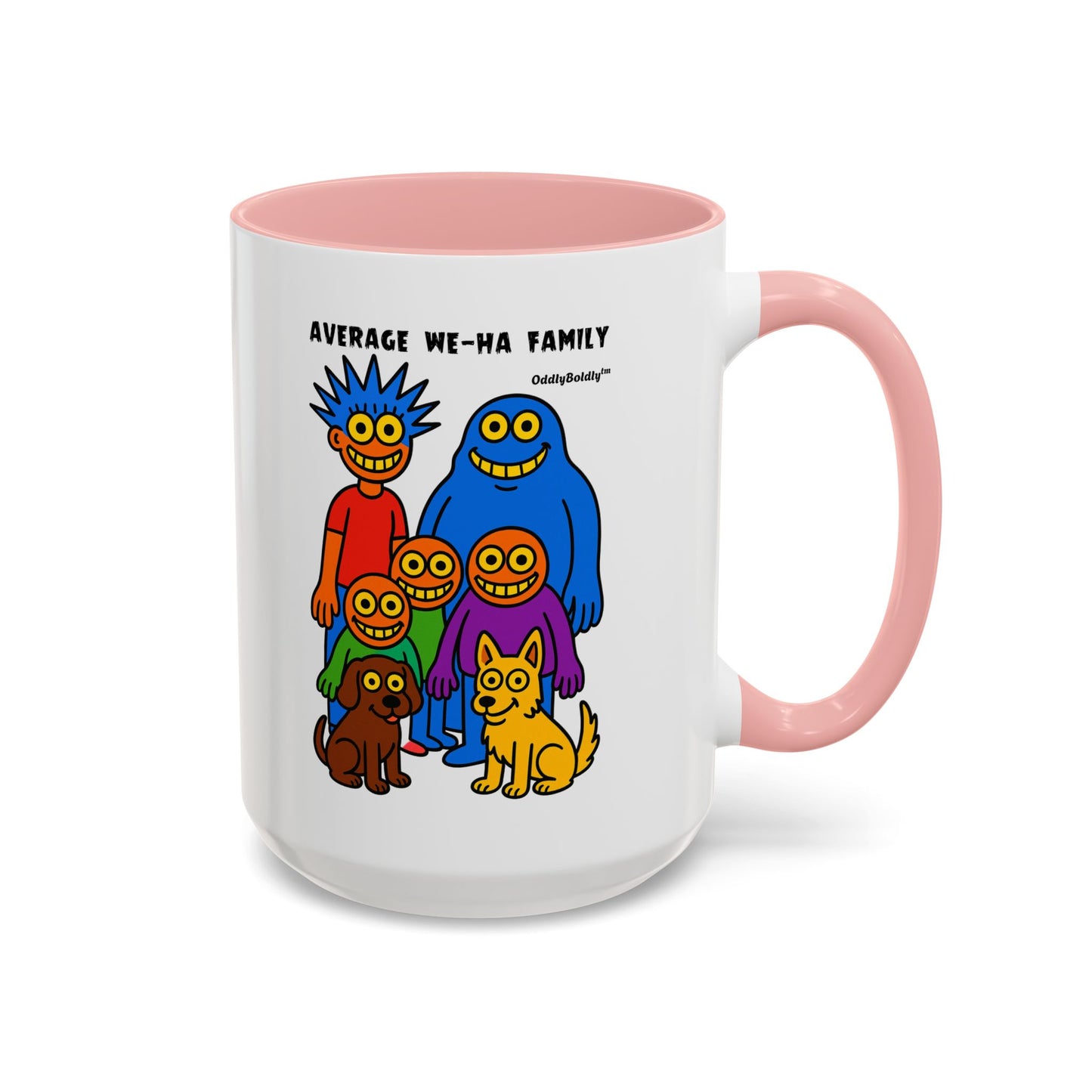 West Hartford Average Family Mug – Funny Local Cartoon Gift, Quirky Monster Coffee Cup, Colorful Small Town Humor