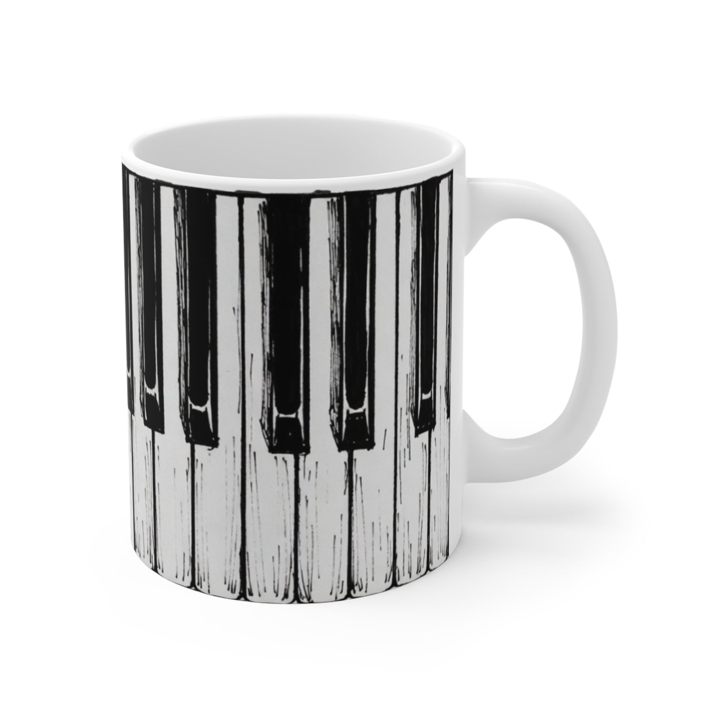 Piano Keys Mug - Music Teacher Gift | Pianist Coffee Cup | Black & White Keyboard Design | Music Lover Gift for Musicians