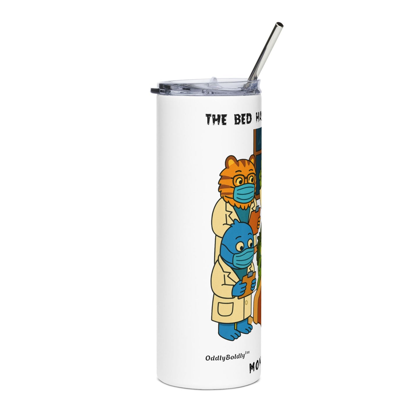 TP- Steel Tumbler 20oz.  - Funny Medical Pros - Monstropeds™ in Scrubs Holding a Medical Consult -Cartoon Doctor  Unisex T-Shirt for Adults