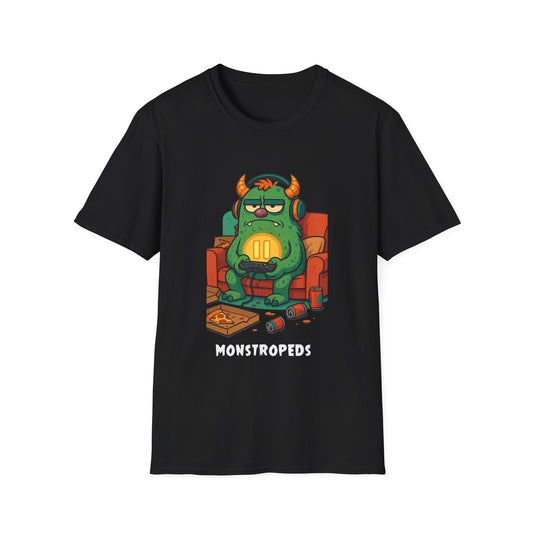 Paused My Game Monster Tee Funny Gamer Shirt Oddly Boldly Graphic Character Design