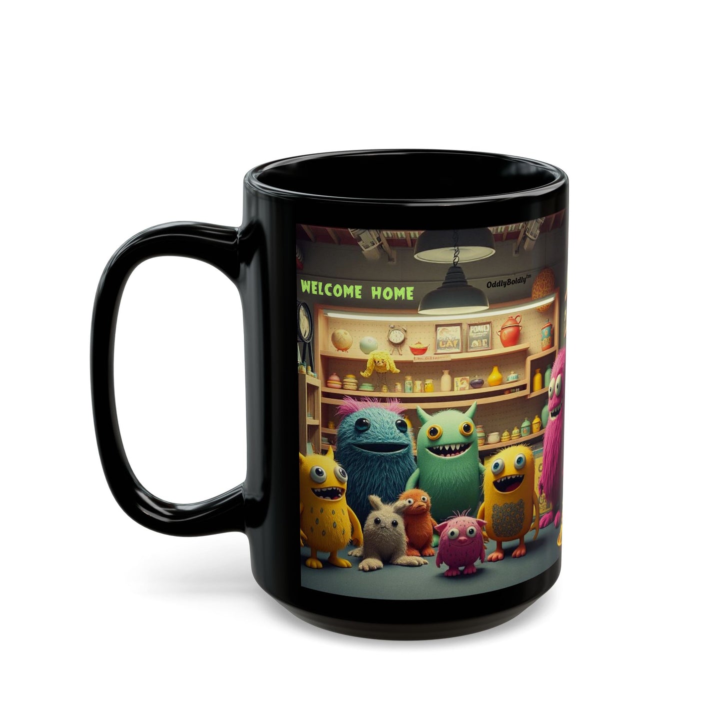 Whimsical Monster "Welcome Home" Mug, Cute Coffee Cup, Fun Gift Idea, Home Decor, Unique Personality, Kid-Friendly Drinkware