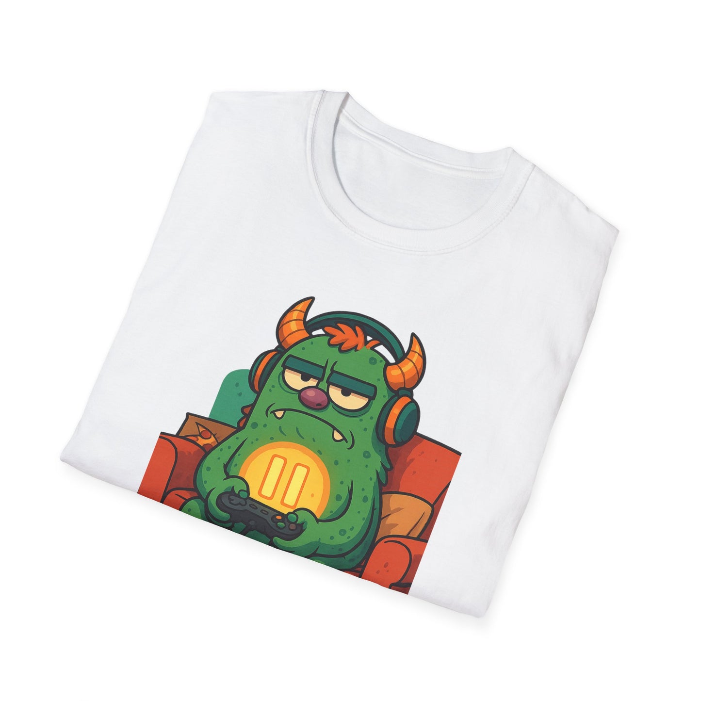 Paused My Game Monster Tee Funny Gamer Shirt Oddly Boldly Graphic Character Design