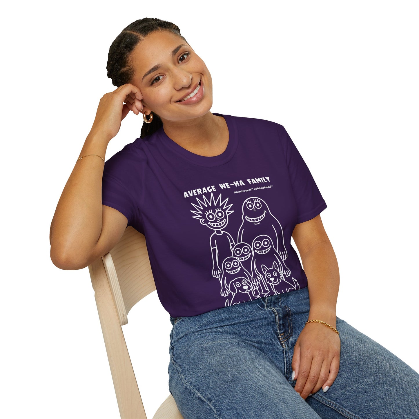 Average We-Ha Family™ T-Shirt – Monstropeds by OddlyBoldlyUnisex Softstyle Tee for  Adults, Funny Graphic Shirt, Gift for Birthdays, Casual Wear West Hartford