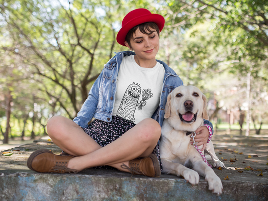 Playful Monster T-Shirt, Unisex Softstyle Tee for Kids and Adults, Funny Graphic Shirt, Gift for Birthdays, Casual Wear