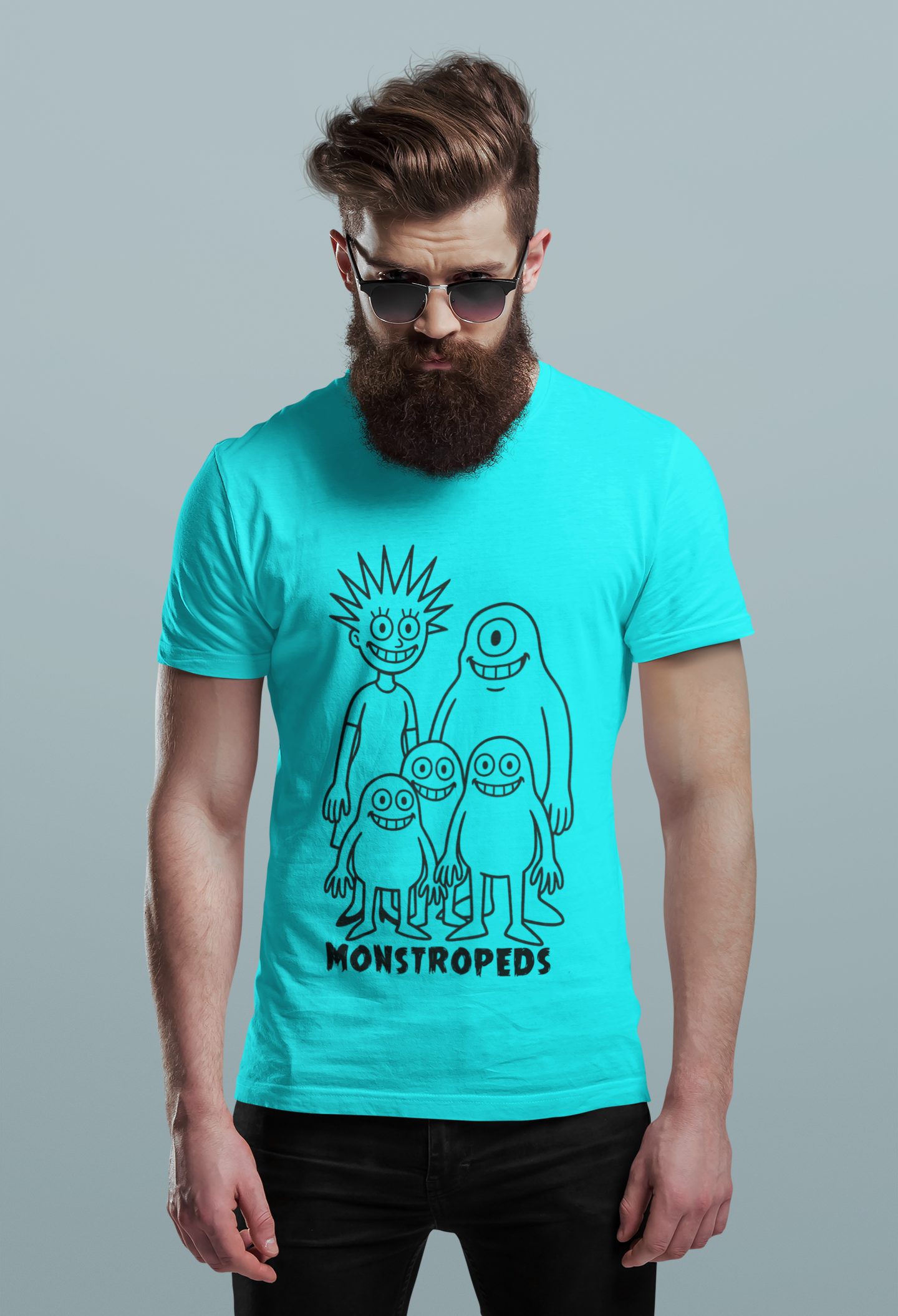 Monstropeds Graphic Unisex Softstyle T-Shirt, Unique Cartoon Print Tee, Casual Wear, Gift for Kids and Teens, Fun Halloween Shirt, Quirky