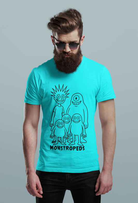 Monstropeds Graphic Unisex Softstyle T-Shirt, Unique Cartoon Print Tee, Casual Wear, Gift for Kids and Teens, Fun Halloween Shirt, Quirky